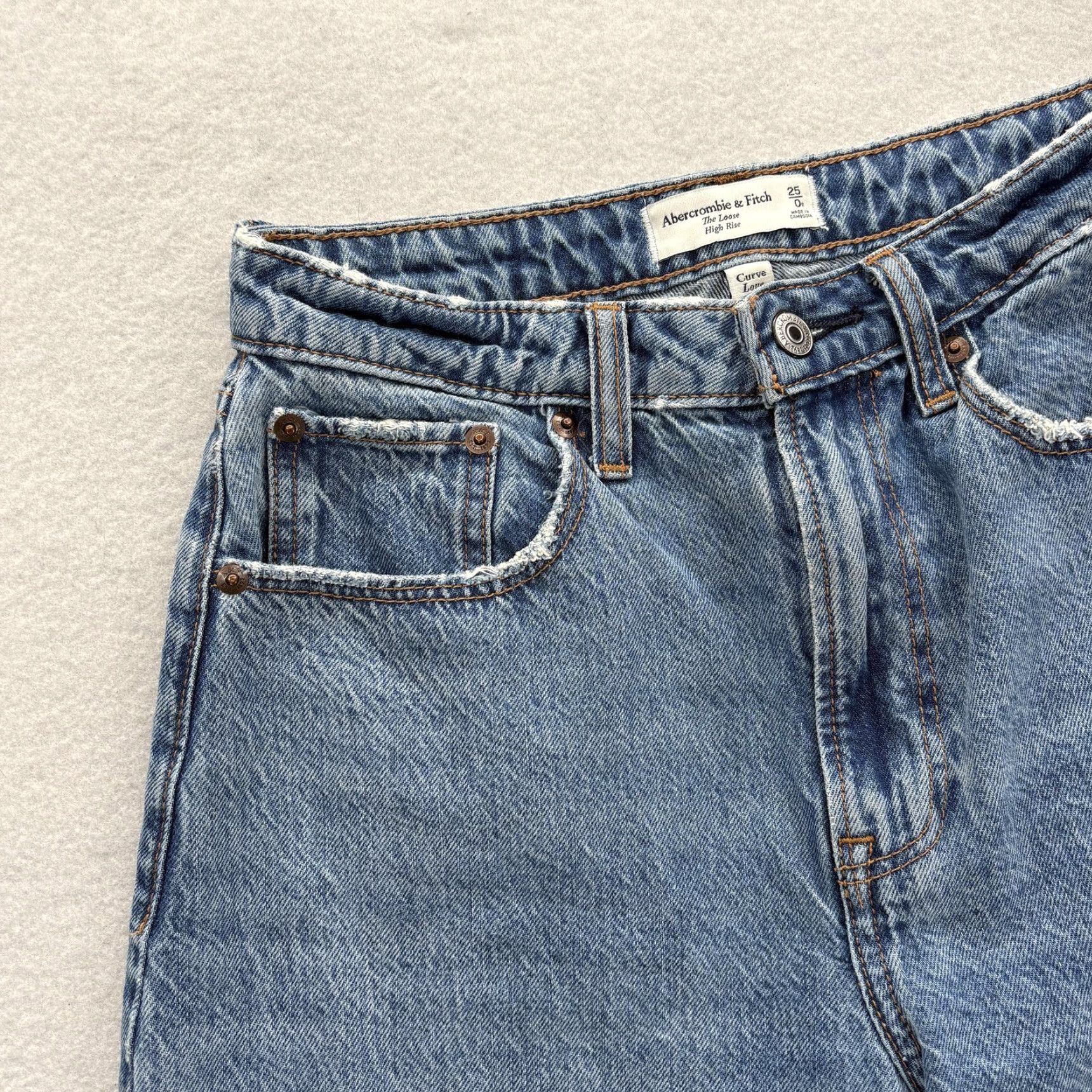 Abercrombie & Fitch Abercrombie & Fitch Jeans Womens 0 Blue High Rise Wide-Leg 25in Inseam 30in Distressed Pockets Stretch Denim Skinny? (Note: This line seems off) Size 25" / US 0 / IT 36 - 3 Thumbnail