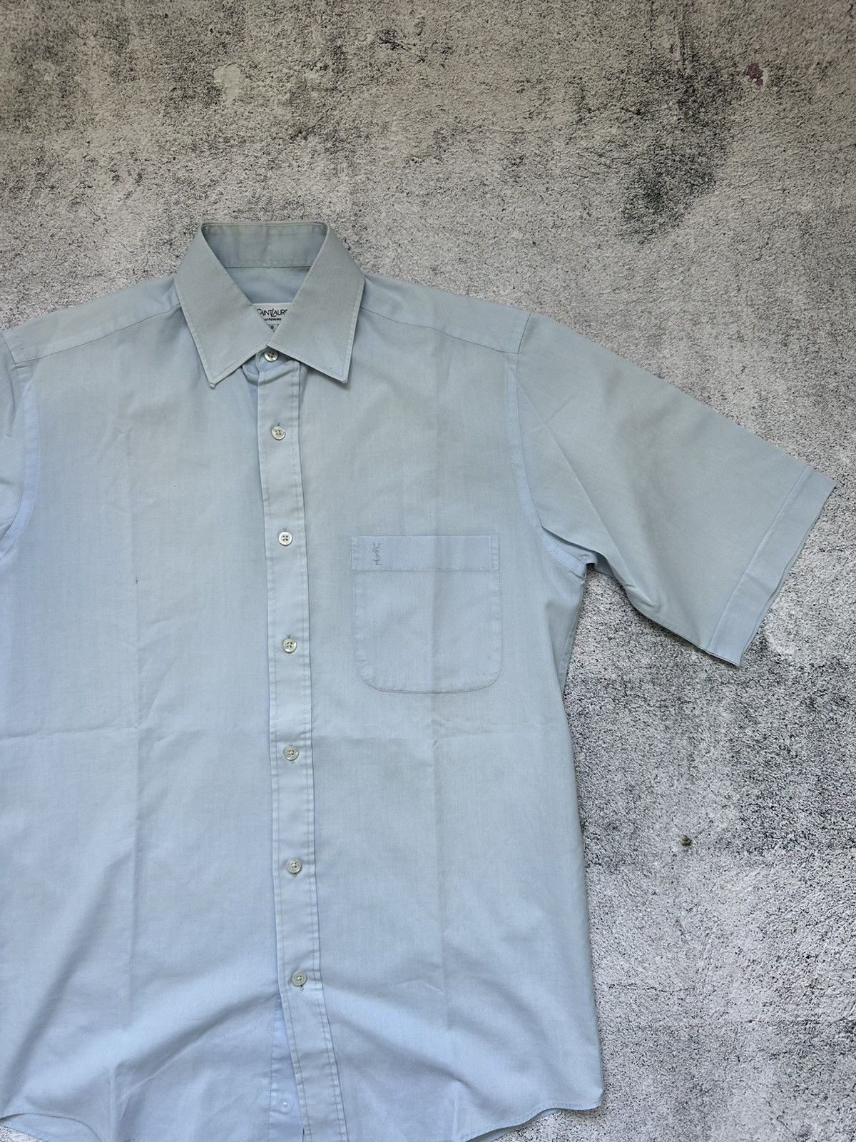 Yves Saint Laurent Vintage Yves Saint Laurent Shirts Sky Blue Logo Size US M / EU 48-50 / 2 - 3 Thumbnail