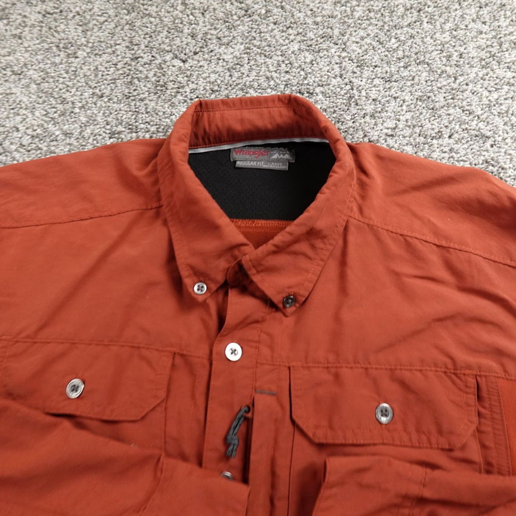 Wrangler Wrangler Shirt Mens L Orange Performance Button Up Long Sleeve Outdoor Hiking Size US L / EU 52-54 / 3 - 3 Thumbnail