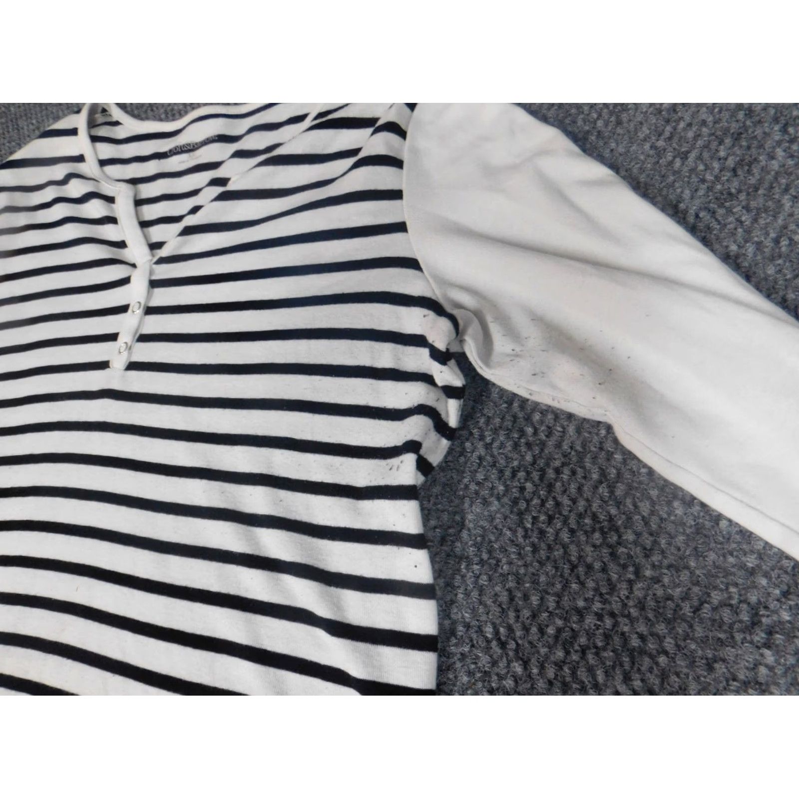 Croft & Barrow Croft & Barrow Womens Shirt XL White Crew Neck Pullover Cotton Polyester Rayon Striped Casual Size XL / US 12-14 / IT 48-50 - 5 Thumbnail