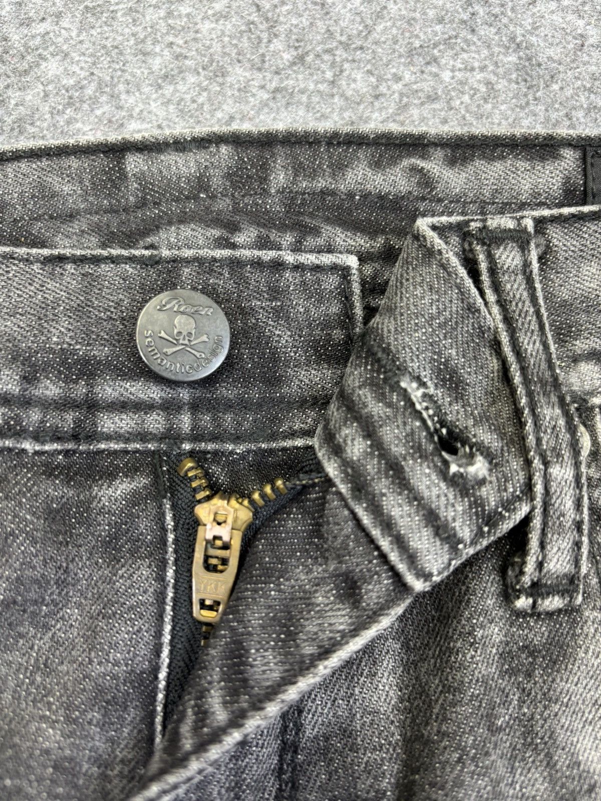 Japanese Brand Roenxsemanticdesign Japan Skull Sick Dope Fades Denim F724 Size US 31 - 11 Thumbnail