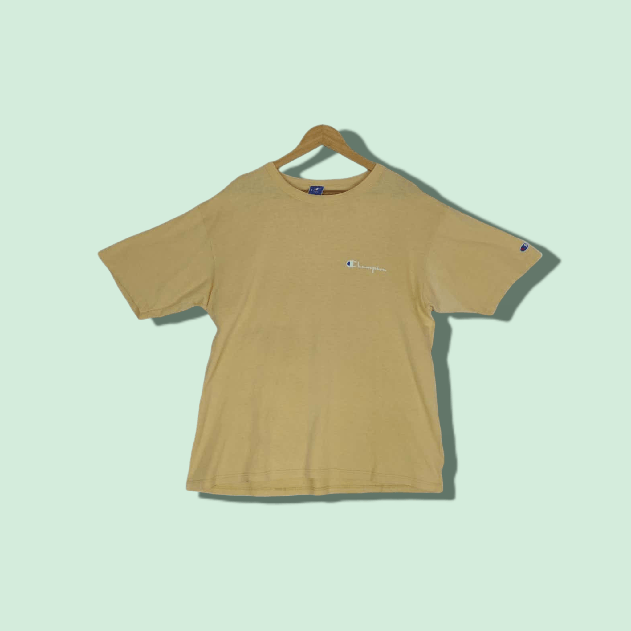 Champion Vintage 90's CHAMPION Yellow Single Stitches T-Shirt Size US L / EU 52-54 / 3 - 1 Thumbnail