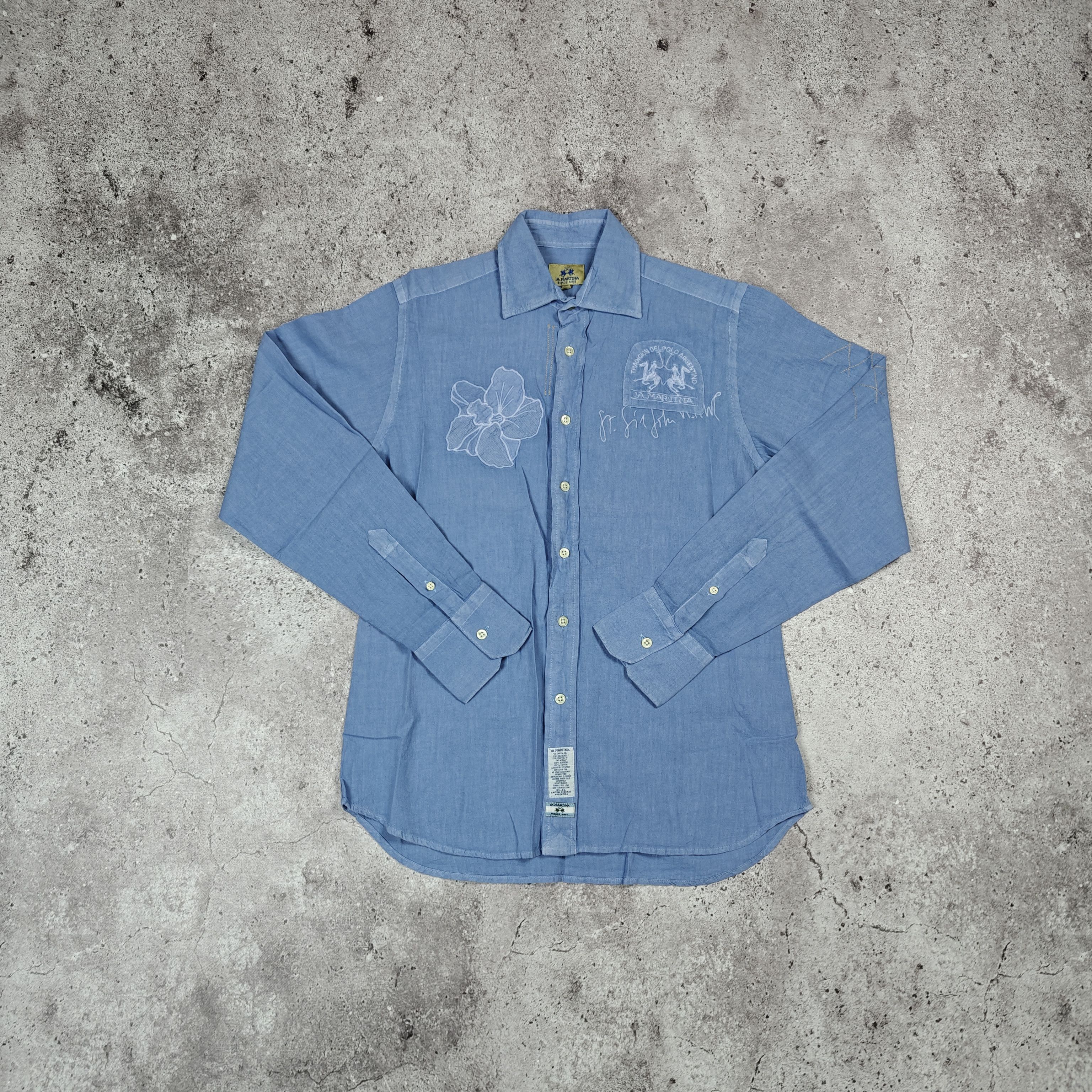 La Martina La Martina Linen Shirt Buenos Aires Collared Blue size L Size US L / EU 52-54 / 3 - 1 Thumbnail