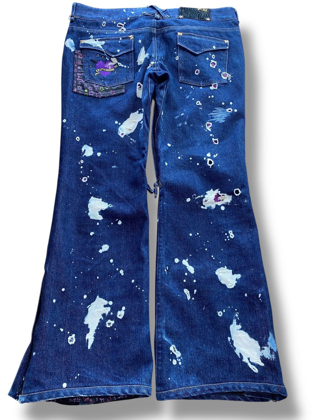 Japanese Brand Japanese Brand Paint Splatter Style Flare Denim Size US 36 / EU 52 - 3 Thumbnail