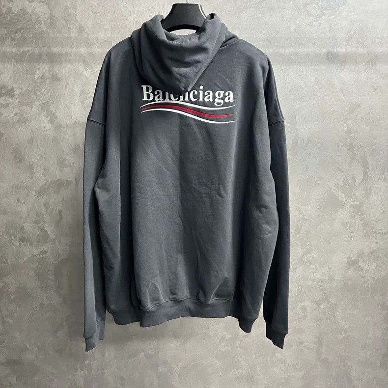 Balenciaga Balenciaga Gray Logo Embroidered Hoodie-2506 Size US S / EU 44-46 / 1 - 5 Thumbnail