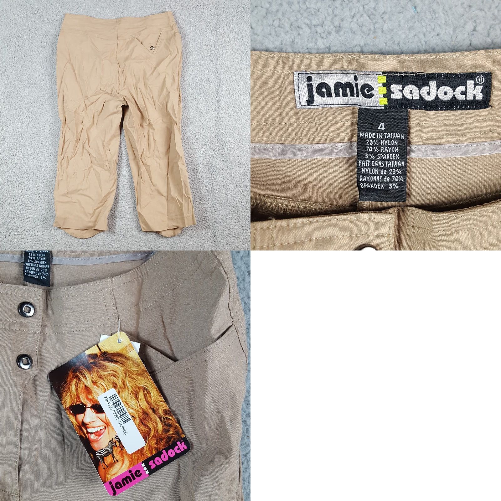Vintage VINTAGE Jamie Sadock Capris Pants Beige Khaki Y2K Preppy Breathable Zipper Tech Capri Womens Size 4 90s Bohemian Outdoor Stylish Distressed? Size 27" / US 4 / IT 40 - 8 Thumbnail