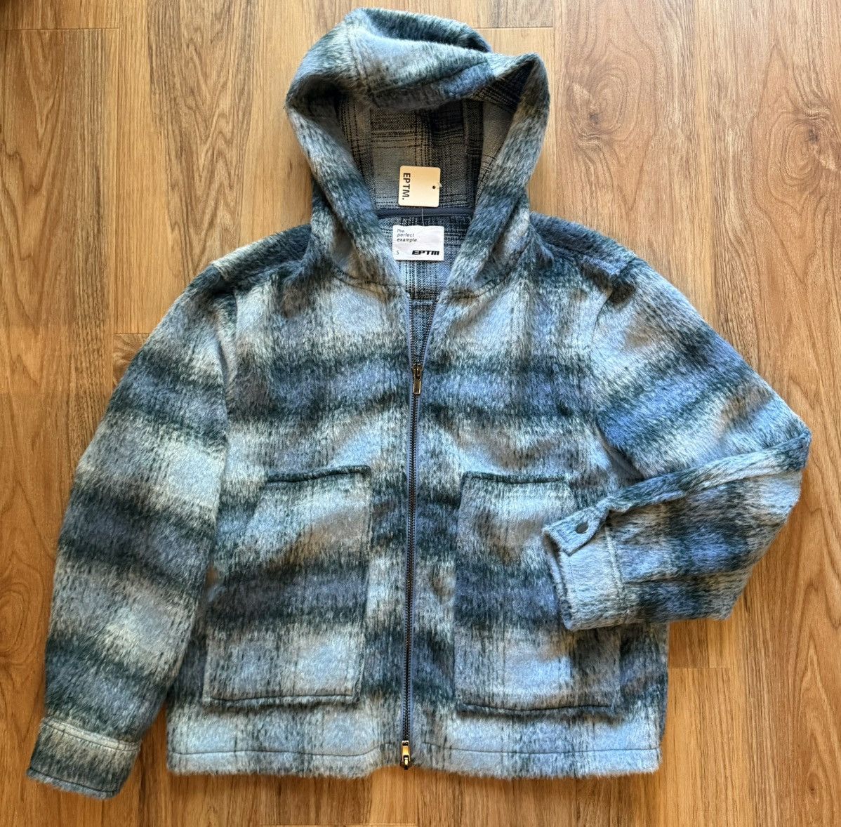 EPTM. EPTM MOHAIR flannel jacket blue Size US S / EU 44-46 / 1 - 1 Thumbnail
