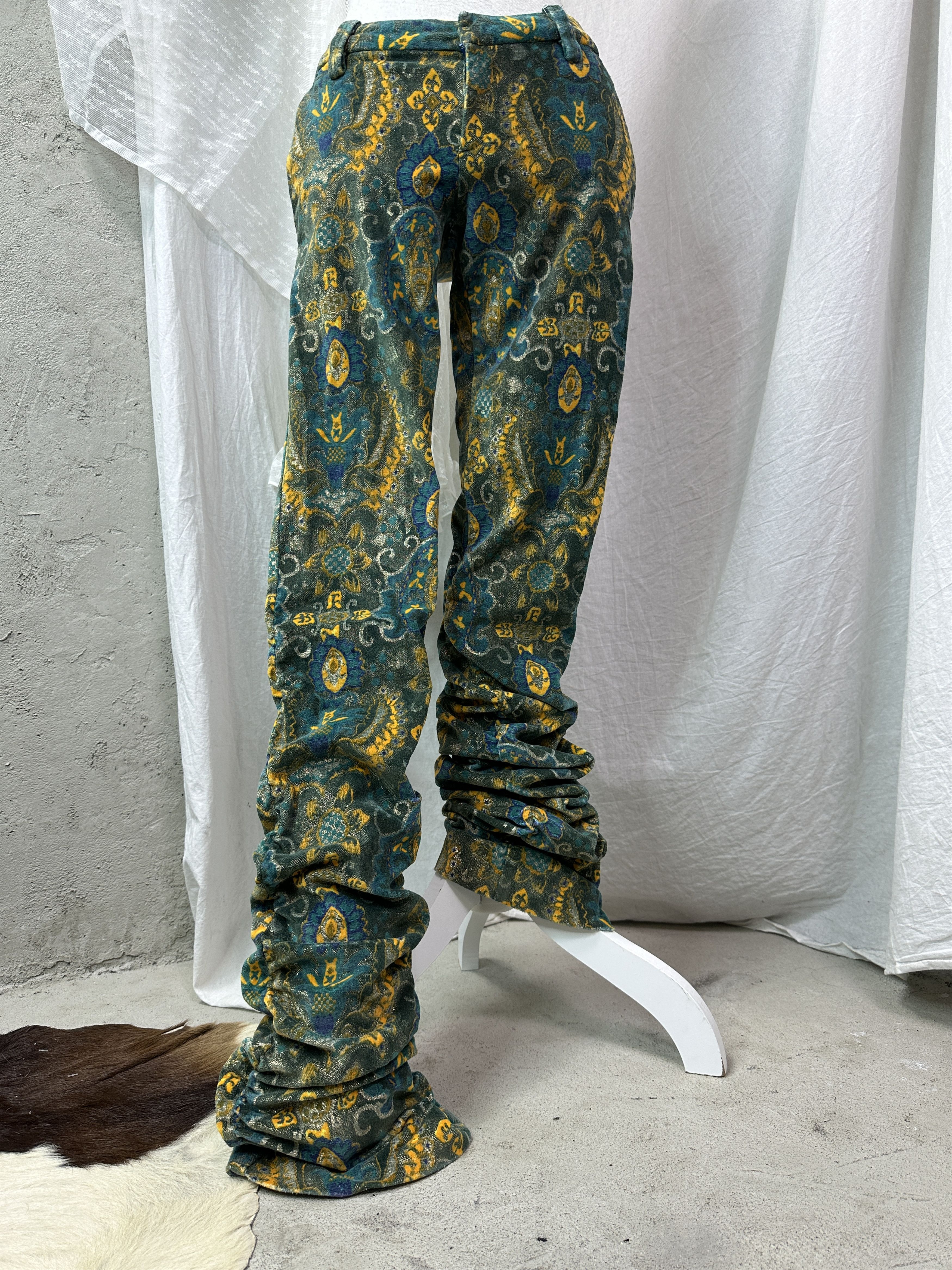 Miss Sixty VVintage Miss Sixty Ruched Jacquard Fullprint Jeans Y2K Size 29" - 1 Thumbnail