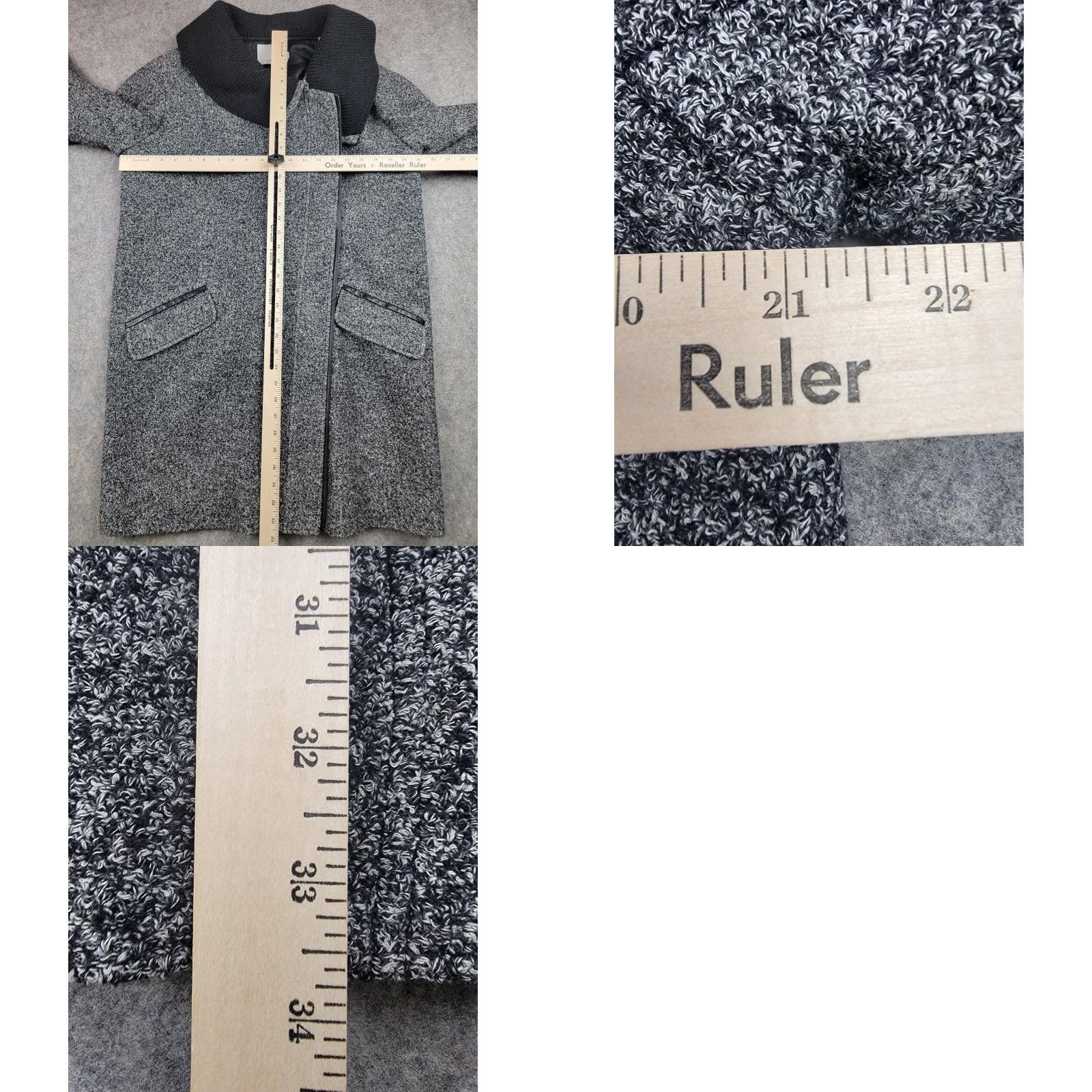 Vince Vince Coat Womens M Shawl Collar Asymmetrical Zip Leather Trim Size M / US 6-8 / IT 42-44 - 9 Thumbnail