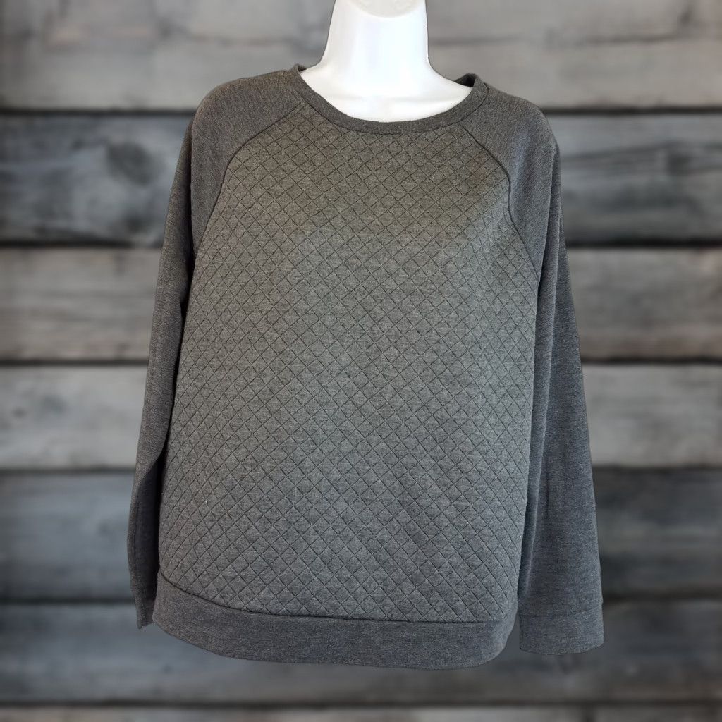 Old Navy Old Navy Womens Long Sleeve Blouse Sz L Gray Pullover Top - Polyester Blend, 88/12 - 22x22.5x26.5 Measurements, Regular, Womens Size L / US 10 / IT 46 - 1 Thumbnail