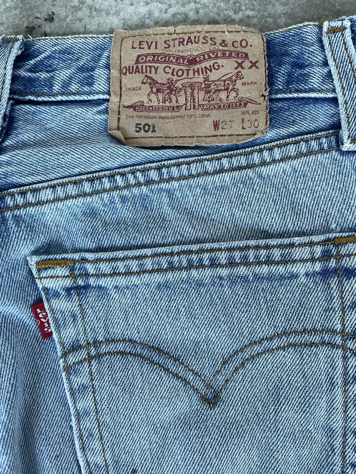 Levi's Vintage Levis 501 Custom Sashiko Faded Jeans Size US 30 / EU 46 - 6 Thumbnail