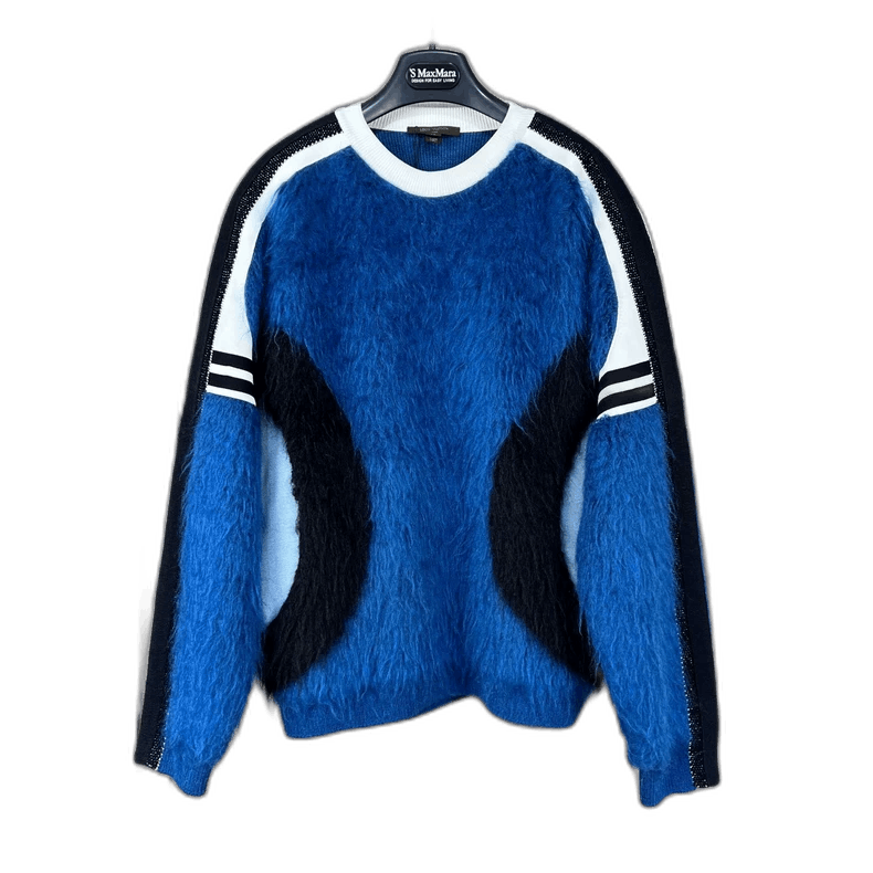 Louis Vuitton Blue Mohair Split Sweater-2506