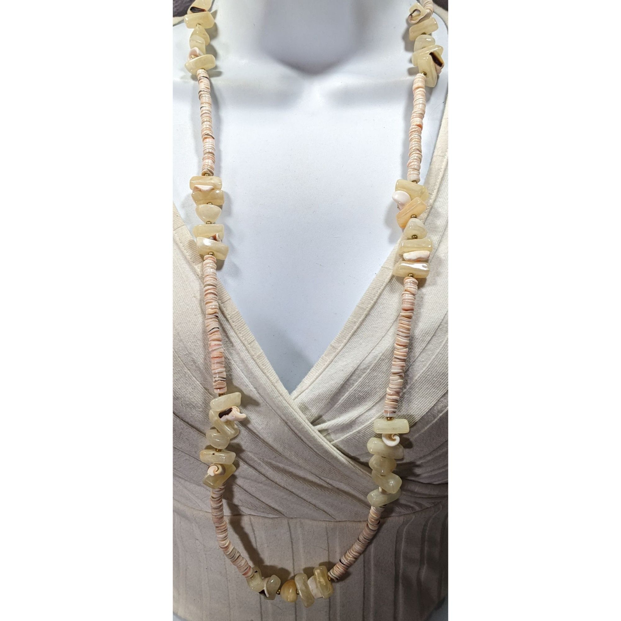 Other Vintage Beachy Shell And Agate Beaded Necklace Size ONE SIZE - 4 Thumbnail