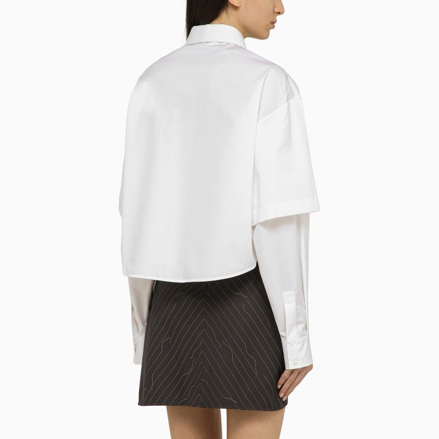 Off-White o1d2blof0924 Cotton Double Shirt in White Size S / US 4 / IT 40 - 3 Thumbnail