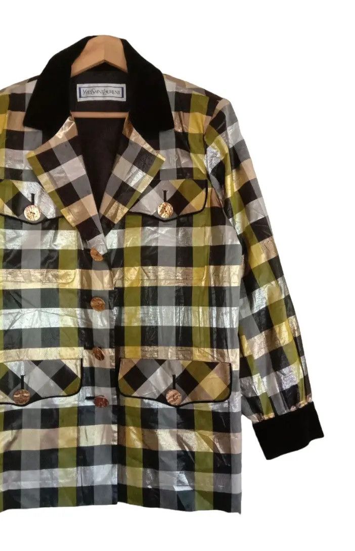 Yves Saint Laurent YSL Yves Saint Laurent Plaid Design Blazer Jacket Size XL / US 12-14 / IT 48-50 - 5 Thumbnail