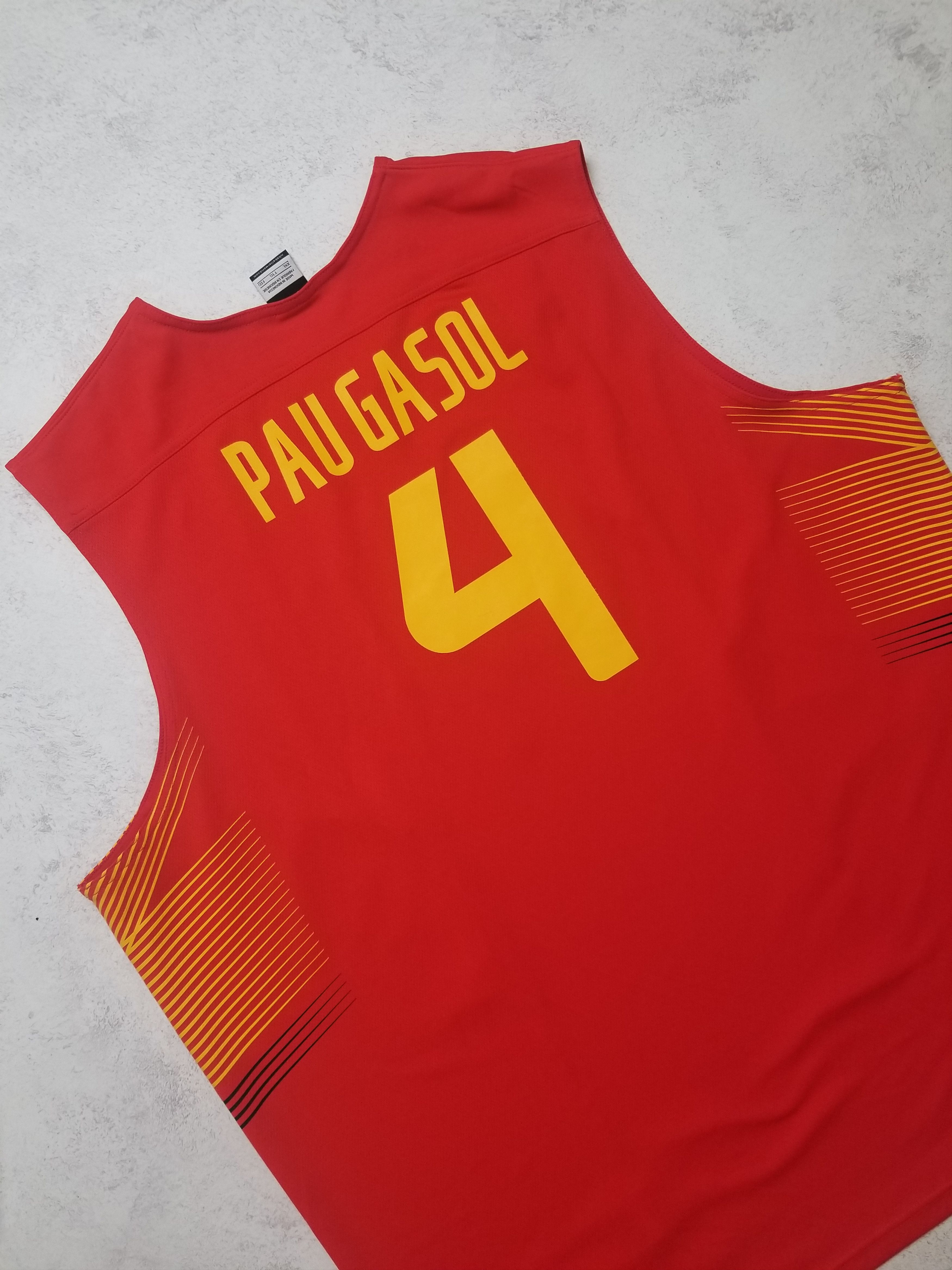 Nike SPAIN ESPANIA #4 PAU GASOL 2014-2015 BASKETBALL SHIRT JERSEY Size US XXL / EU 58 / 5 - 9 Thumbnail