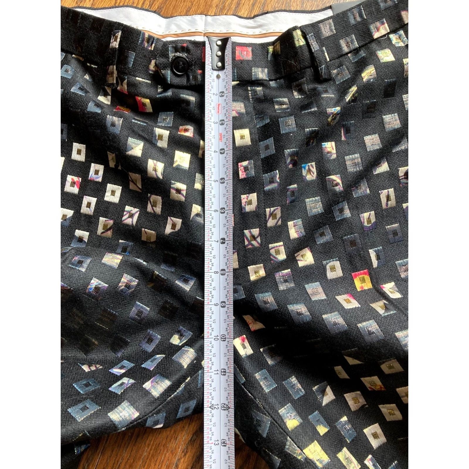 Vintage Devil’s Advocate Dress Pants Mens 36x28 Black Geometric Metallic Slacks Size US 36 / EU 52 - 5 Thumbnail