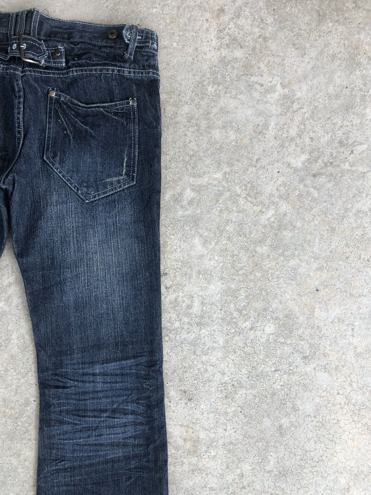 Le Grande Bleu (L.G.B.) Japanese Indecent Flared Jeans Distressed Buckle Back Size US 30 / EU 46 - 10 Thumbnail