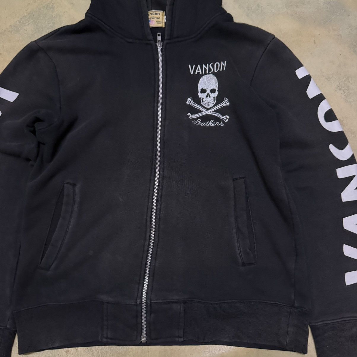 Vanson Leathers Vanson Leather Big Skull Logo Zipper Hoodie Sweater Size US M / EU 48-50 / 2 - 11 Thumbnail