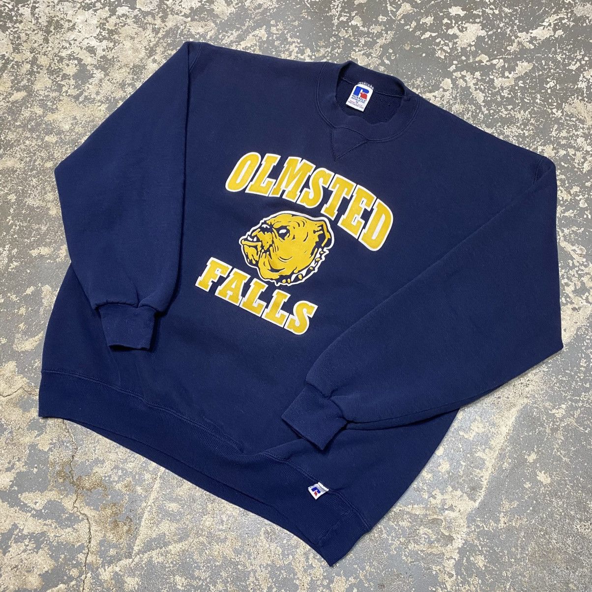 Russell Athletic × Vintage Vintage Russell Athletic Olmsted Falls Navy Boxy Crewneck US Size US XL / EU 56 / 4 - 2 Thumbnail
