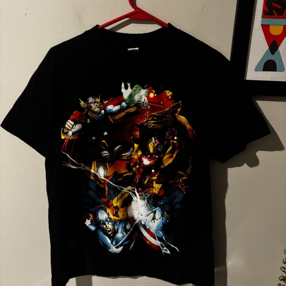 VTG Marvel T Shirt Thor Captain America Ironman Mad Engine