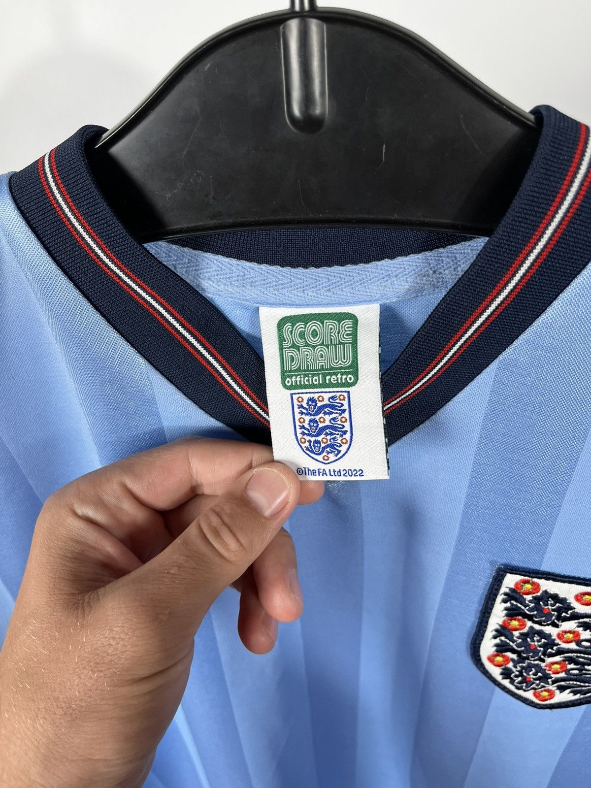 Other Score Draw England Retro Light Blue Football Shirt Size S Size US S / EU 44-46 / 1 - 4 Thumbnail