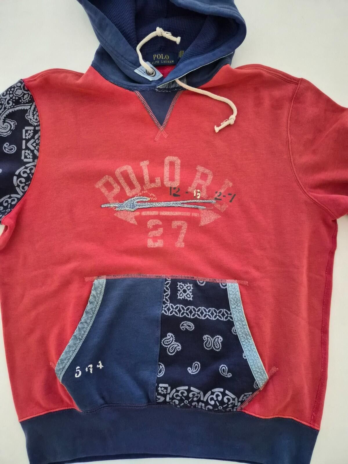 Polo Ralph Lauren Polo Ralph Lauren Hoodie Men M Red Patchwork Fleece 27 Size US M / EU 48-50 / 2 - 4 Thumbnail
