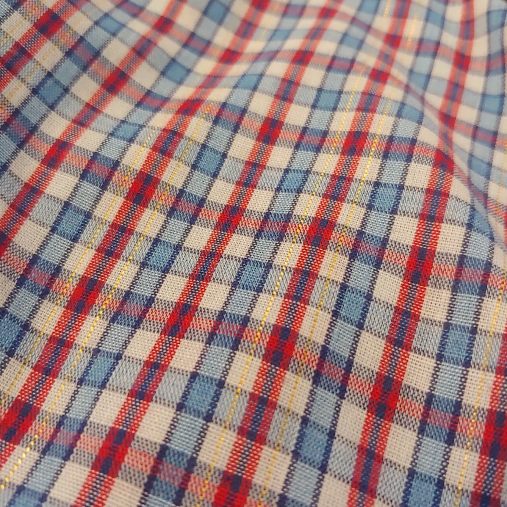 Vintage VINTAGE Land N Sea Shirt Women XL Pearl Snap Western Metallic Gold Piping Plaid Red/White/Blue/Gold Casual Women's Blouse Size XL / US 12-14 / IT 48-50 - 5 Thumbnail