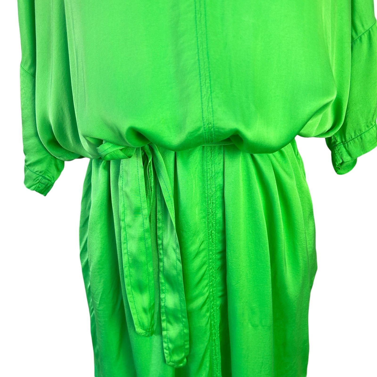 Other Raquel Allegra Dress XS / SM Neon Green Avant Garde Designer Size S / US 4 / IT 40 - 10 Thumbnail