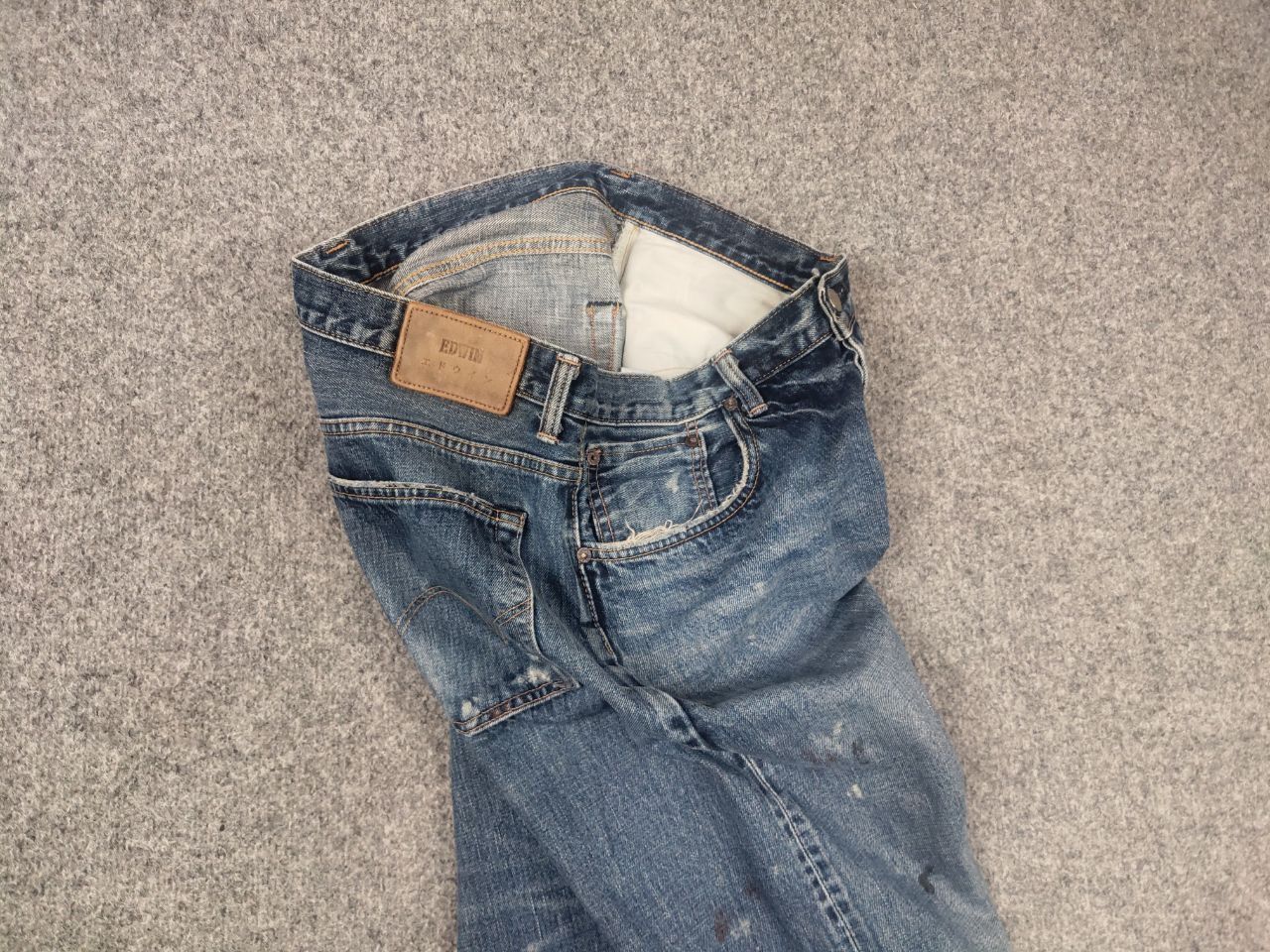 Edwin Vintage 90's Edwin Japan Selvedge paint denim Jeans Ed33m Size US 33 - 13 Thumbnail