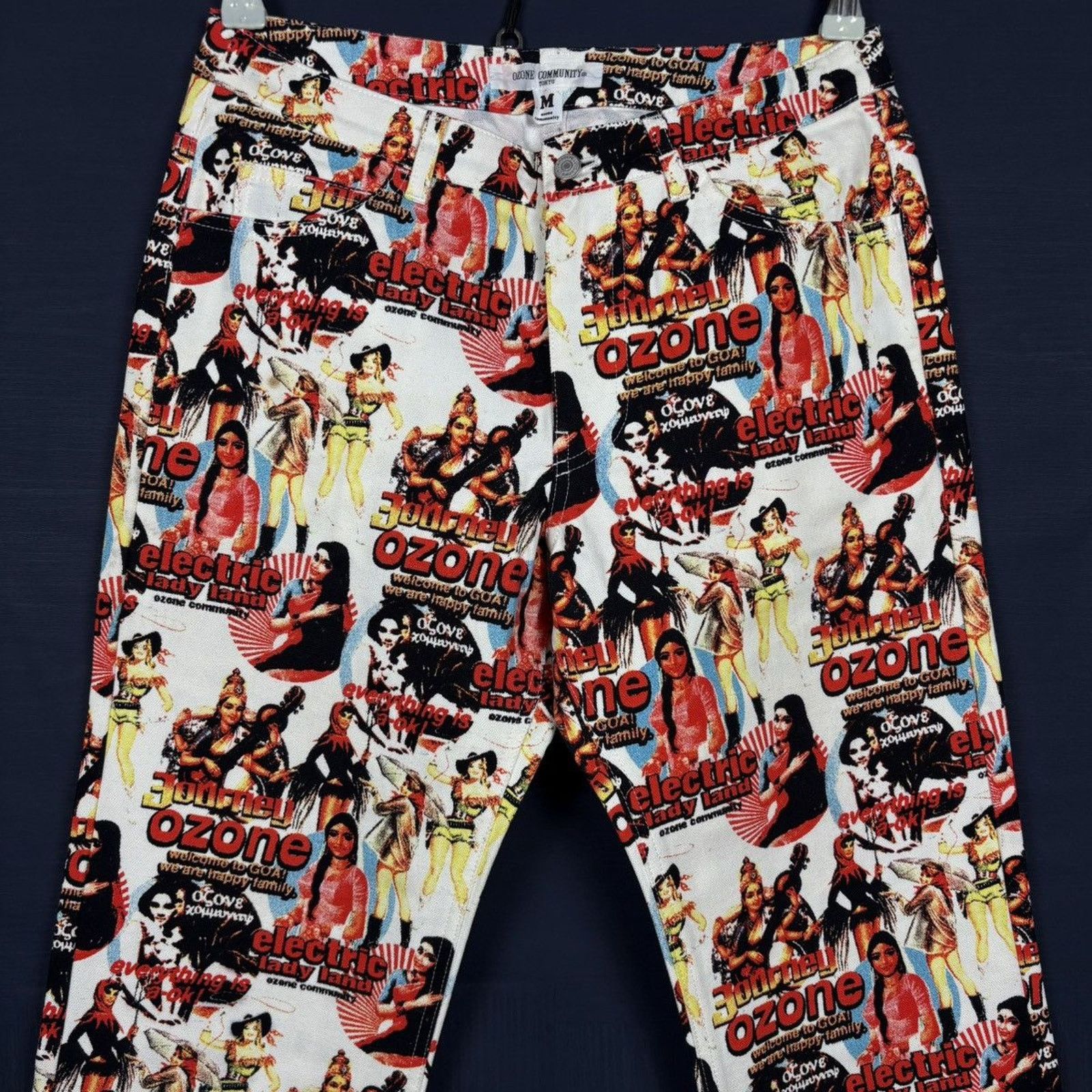 Harley Davidson × Japanese Brand × Vintage ‘90s🇯🇵OZONE COMMUNITY ELECTRIC LADY LAND DENIM Size US 30 / EU 46 - 2 Thumbnail