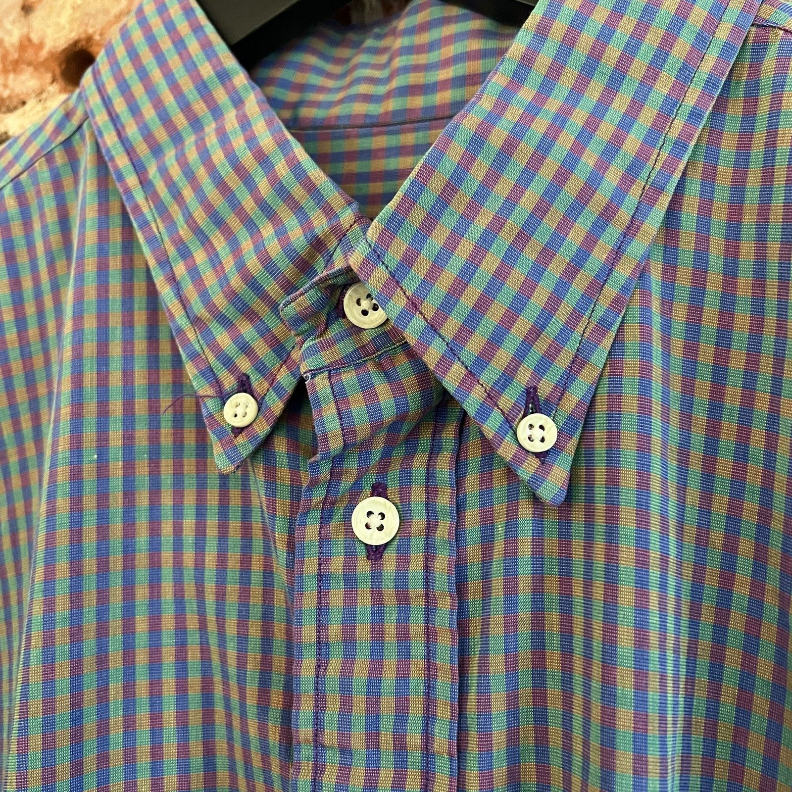 Gitman Bros. Gitman Bros Green Purple LS Button Down Shirt L 24.5x32 Size US L / EU 52-54 / 3 - 3 Thumbnail