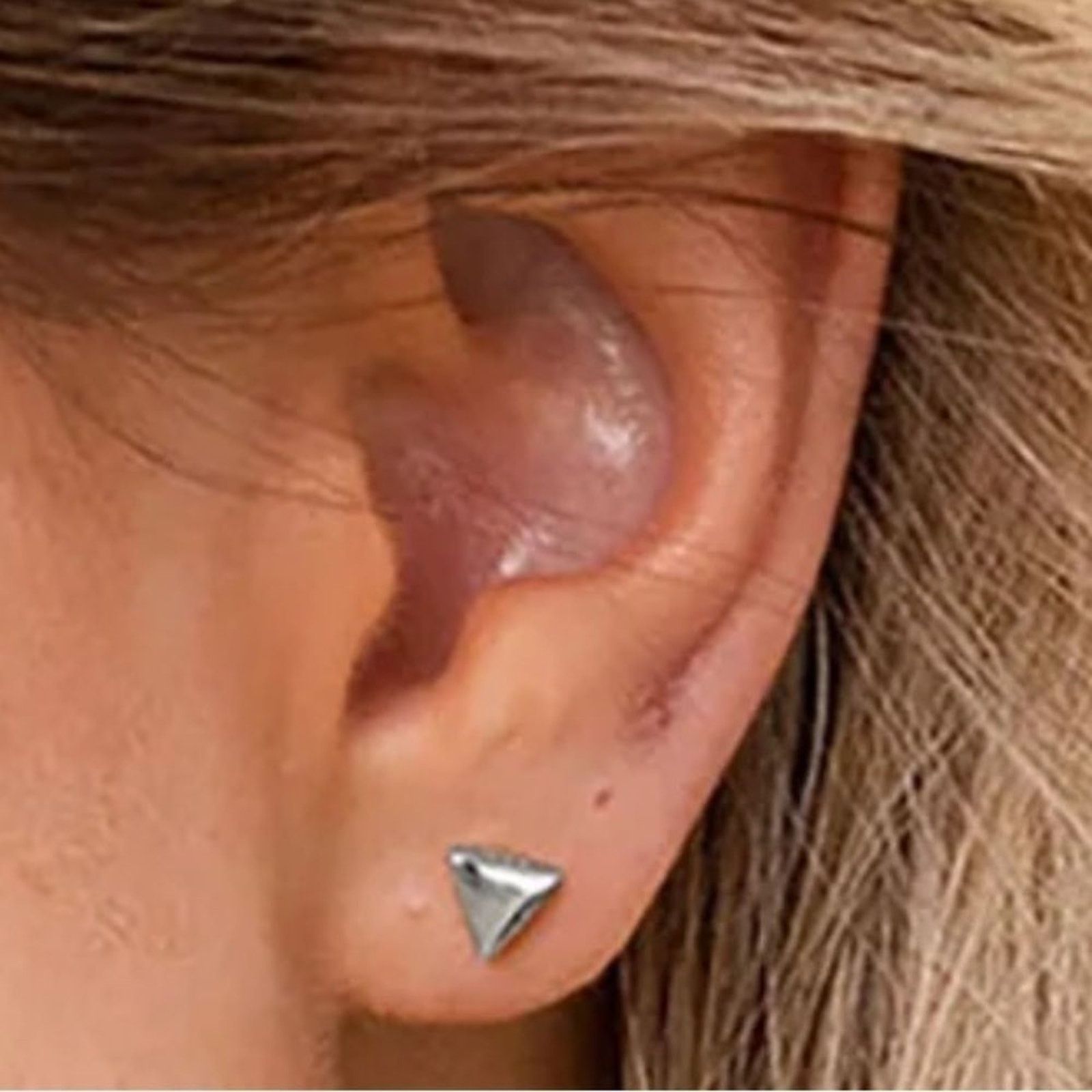 Vintage NWB PAVOI 14K White Gold Plated Triangle Disc Stud Earrings Size ONE SIZE - 4 Thumbnail