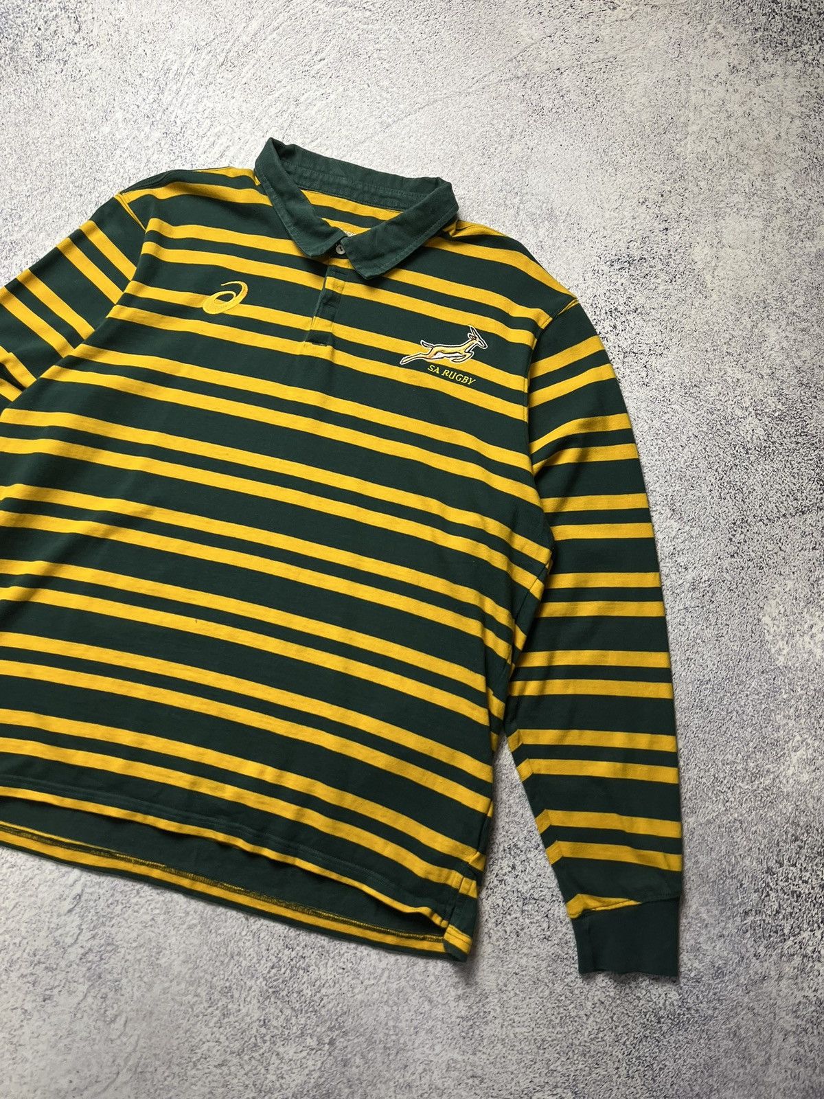 Asics South Africa Rugby Asics Jersey Cotton Long Sleeve Shirt Size US XXL / EU 58 / 5 - 4 Thumbnail