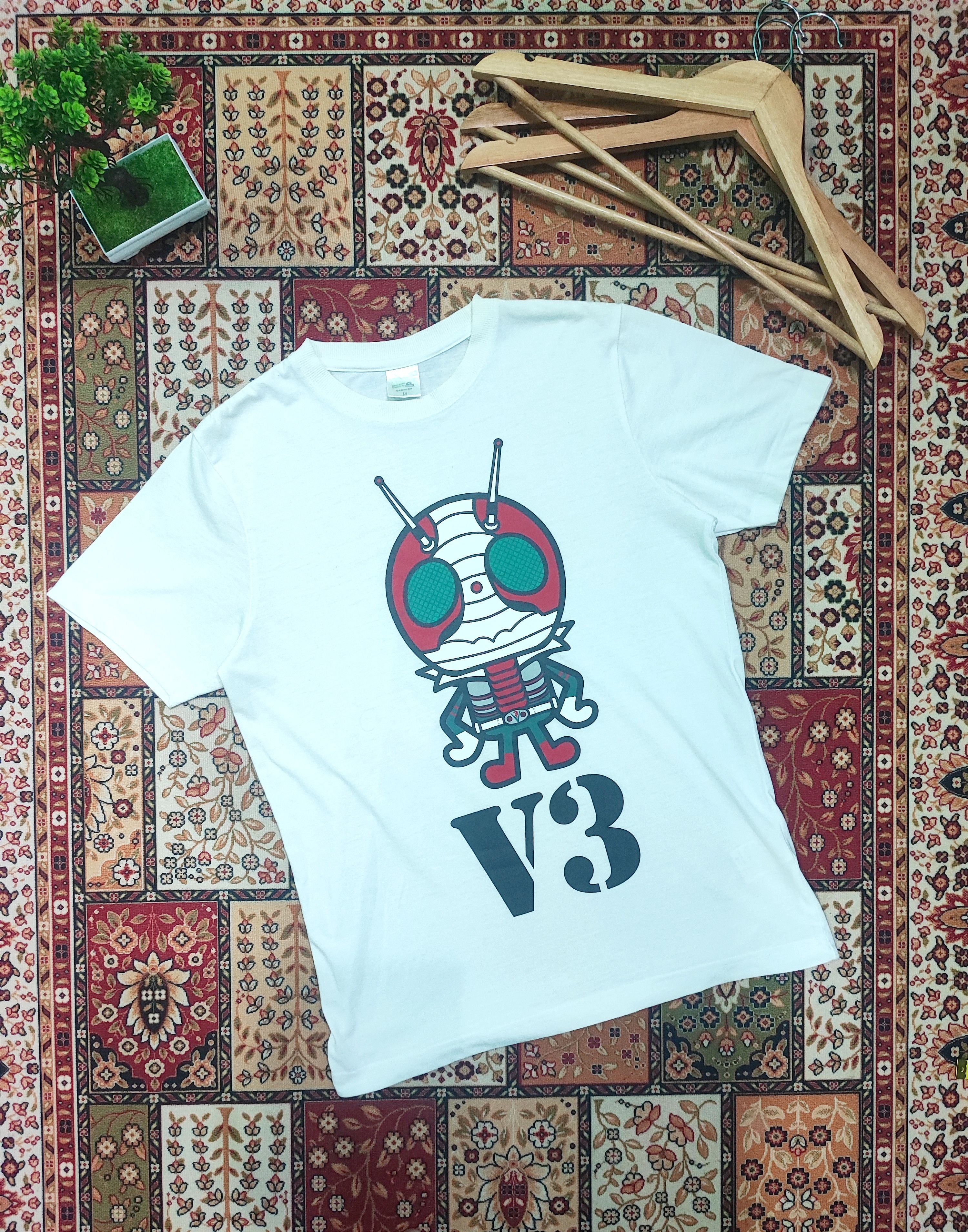 image of Band Tees x Vintage Design Works X P Kamen Rider V3 Official White T Shirt, Men's (Size Medium)