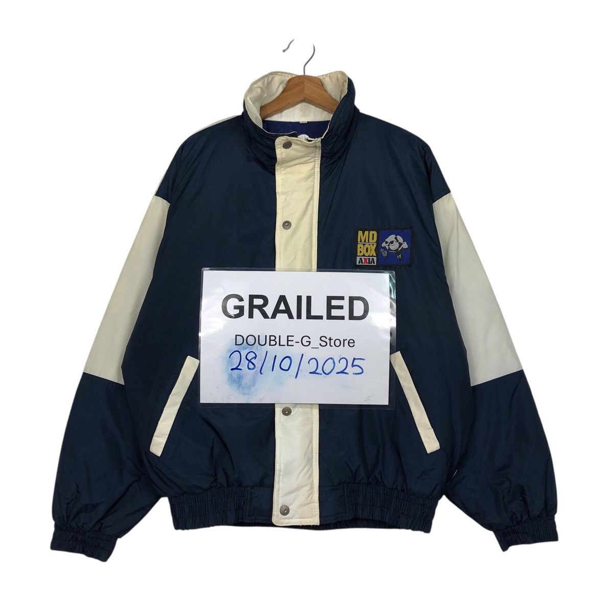 Japanese Brand 📌Vintage Bomber Jacket Sportswear Md Box Axia Big Logo Size US L / EU 52-54 / 3 - 1 Thumbnail