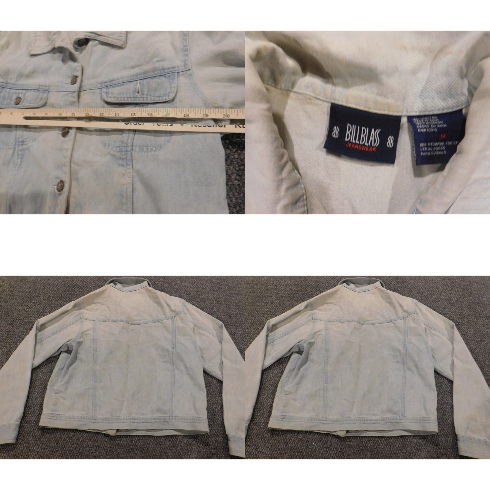 Bill Blass Bill Blass Womens Jacket Jacket M Blue Denim Button Long Sleeve Mid-Length Basic Jacket Regular XS? Size 32" / US 10 / IT 46 - 8 Thumbnail