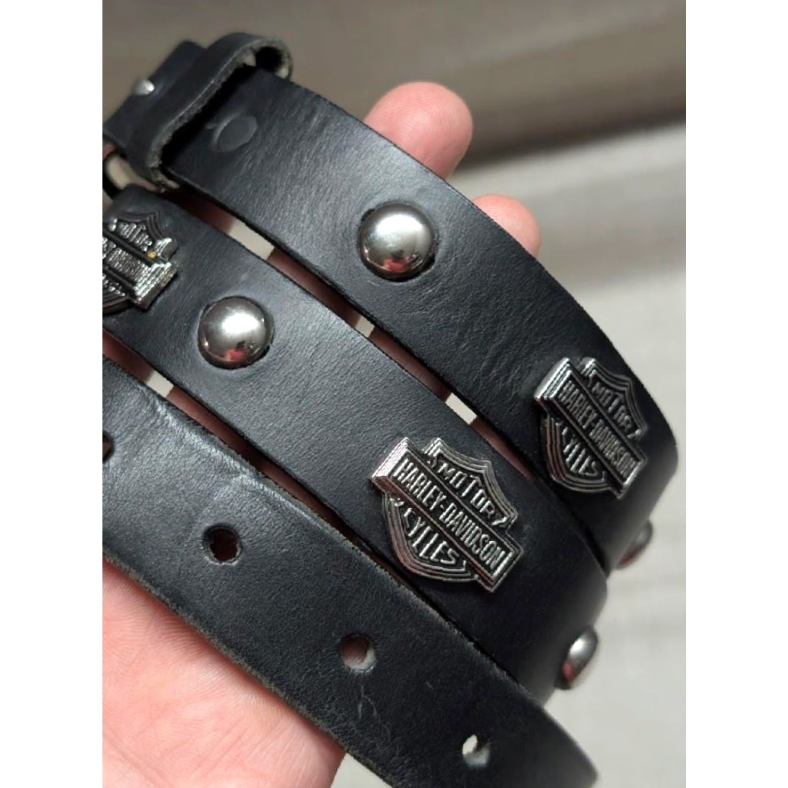 Harley Davidson VINTAGE Harley-Davidson belt Studded leather 28-30 Mens Western Belt Black 28-30 Men's 28-30 Harley-Davidson Belt Mens Western Belt Size 30 - 2 Thumbnail