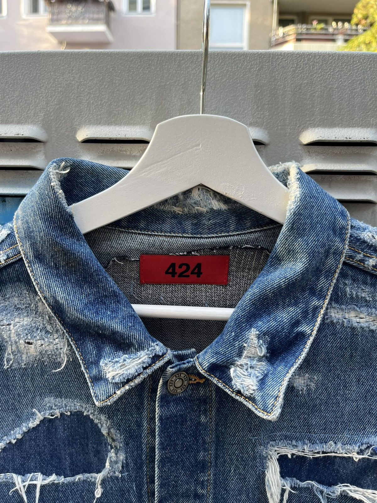 424 424 distressed denim jacket made in japan Size US M / EU 48-50 / 2 - 8 Thumbnail