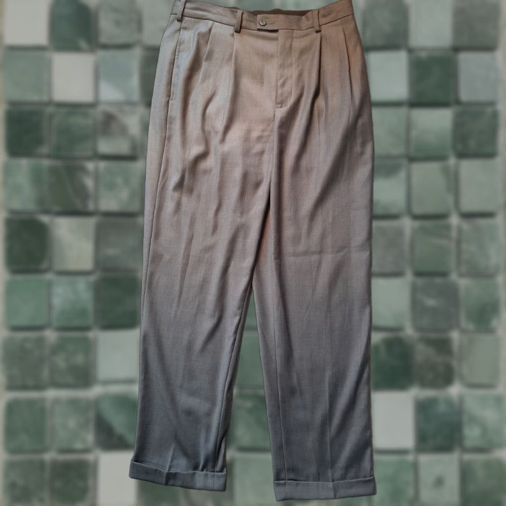 Vintage John Henry Mens Dress Pants 34 x 32 Polyester Gray Size US 34 / EU 50 - 1 Thumbnail