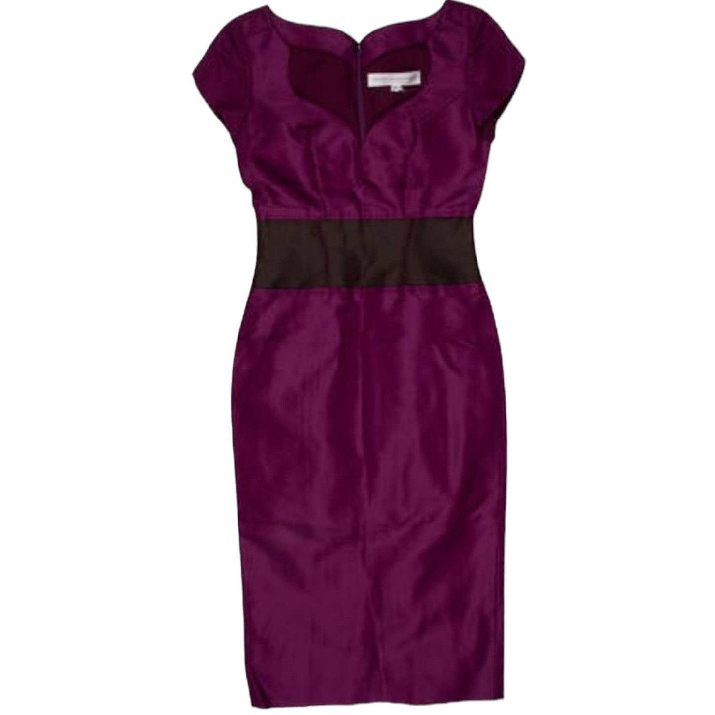 image of Carolina Herrera V Neck Midi Length Purple Dress Size S, Women's