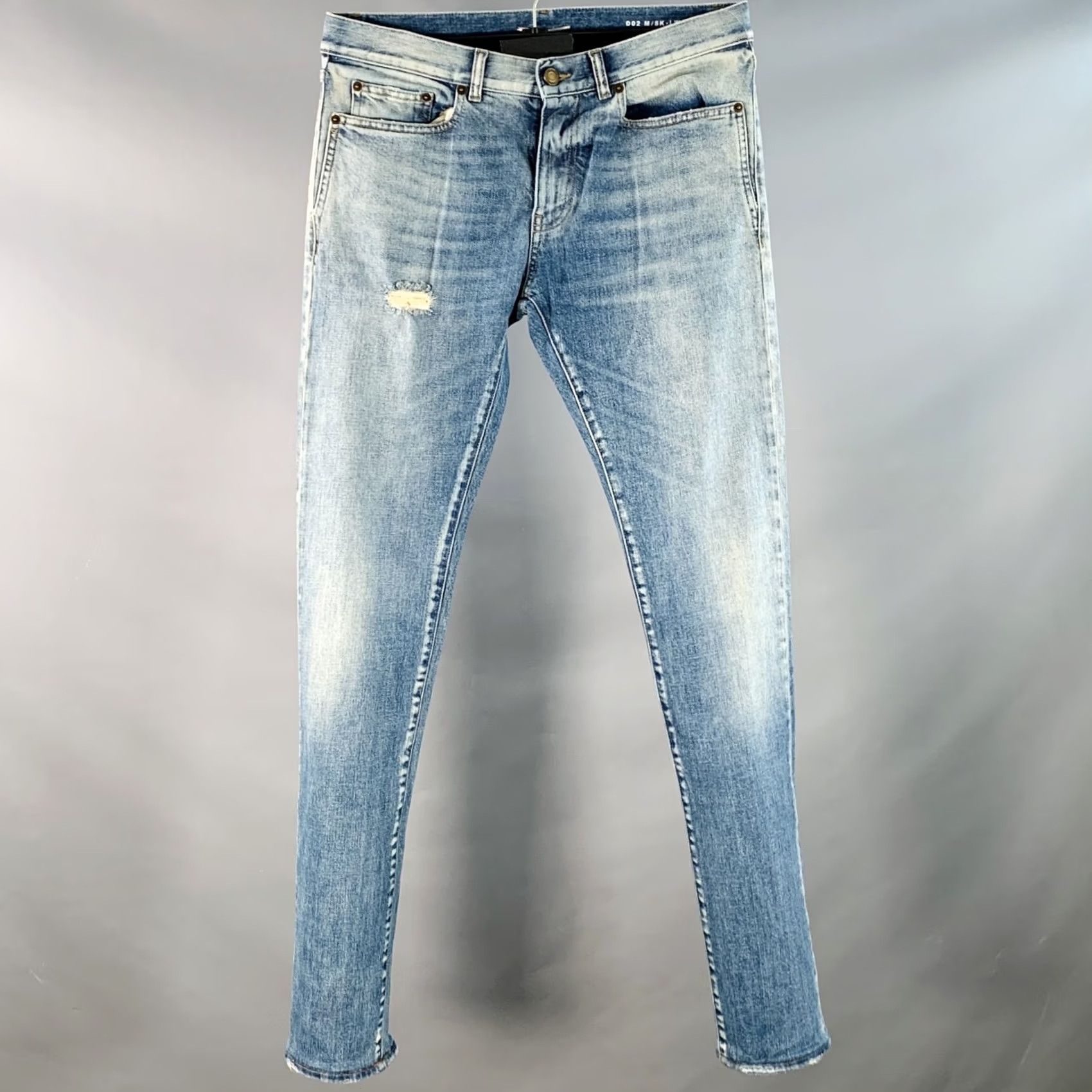 Yves Saint Laurent SAINT LAURENT Blue Distressed Slim Tapered Jeans Size 30 Mens Size US 30 / EU 46 - 2 Thumbnail