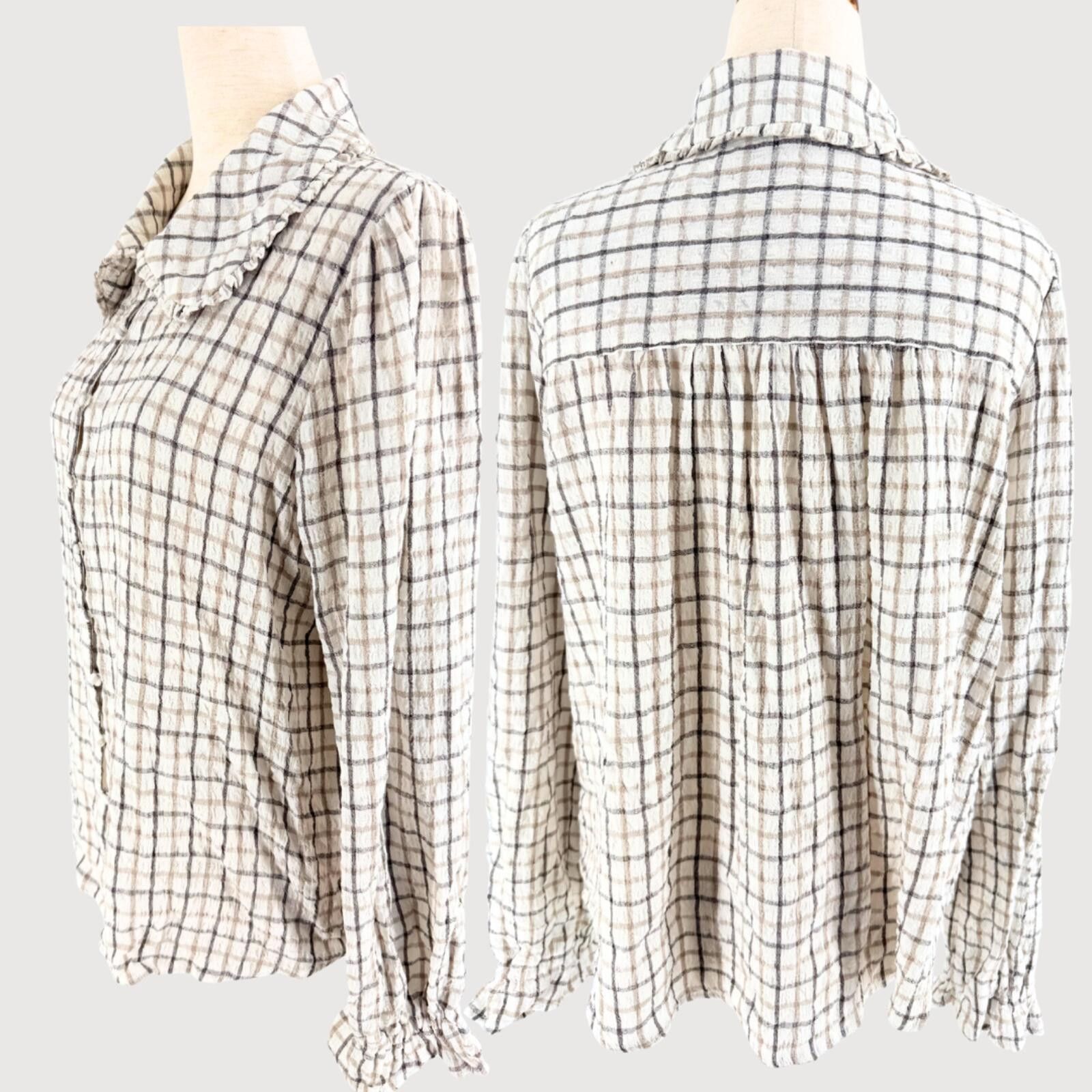 Other Jane & Delancey Plaid Peter Pan Collar Blouse L Size L / US 10 / IT 46 - 3 Thumbnail