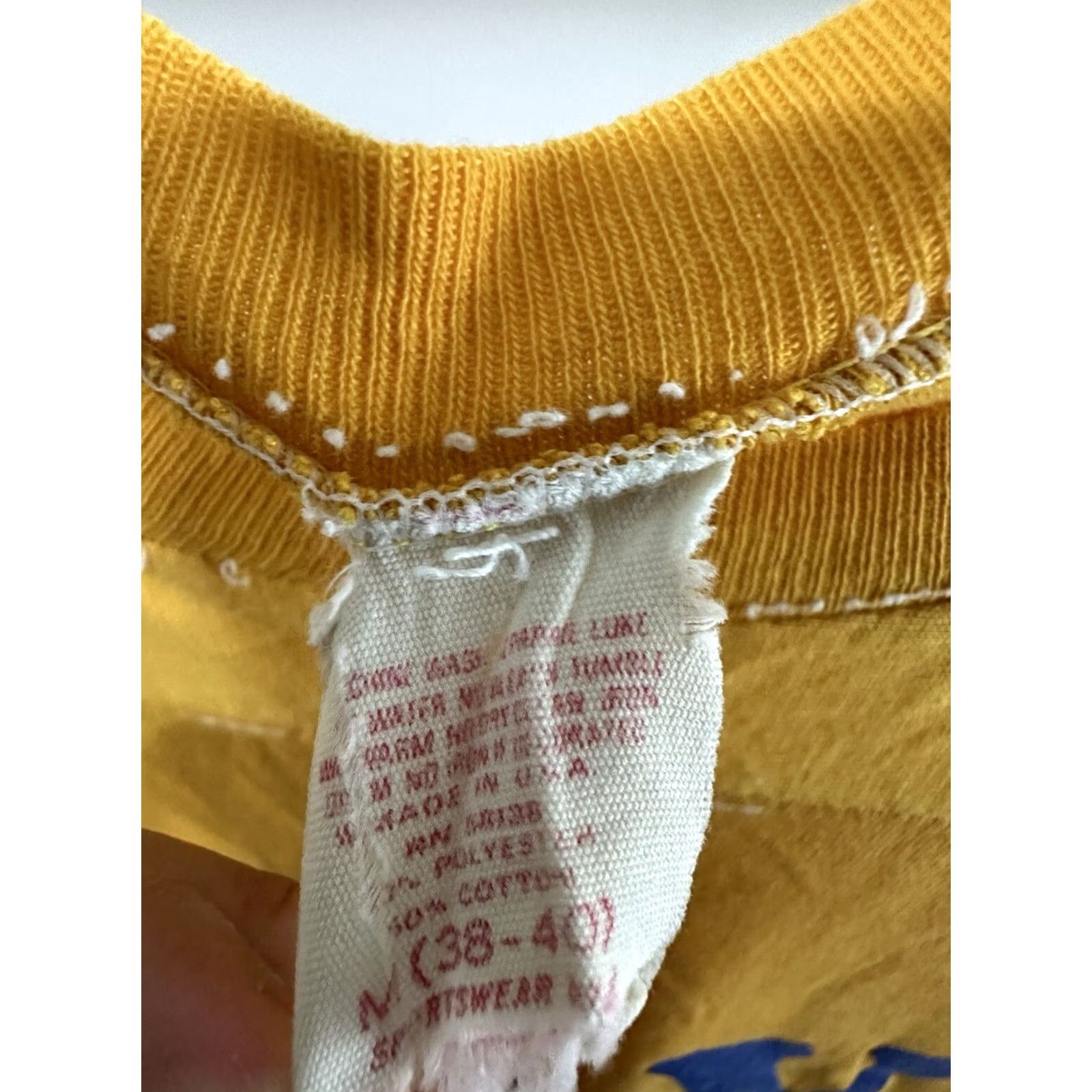 Vintage VTG 70s Sorority Greek Life Theresa Paper Thin Football Jersey T-Shirt M USA Size US M / EU 48-50 / 2 - 3 Thumbnail