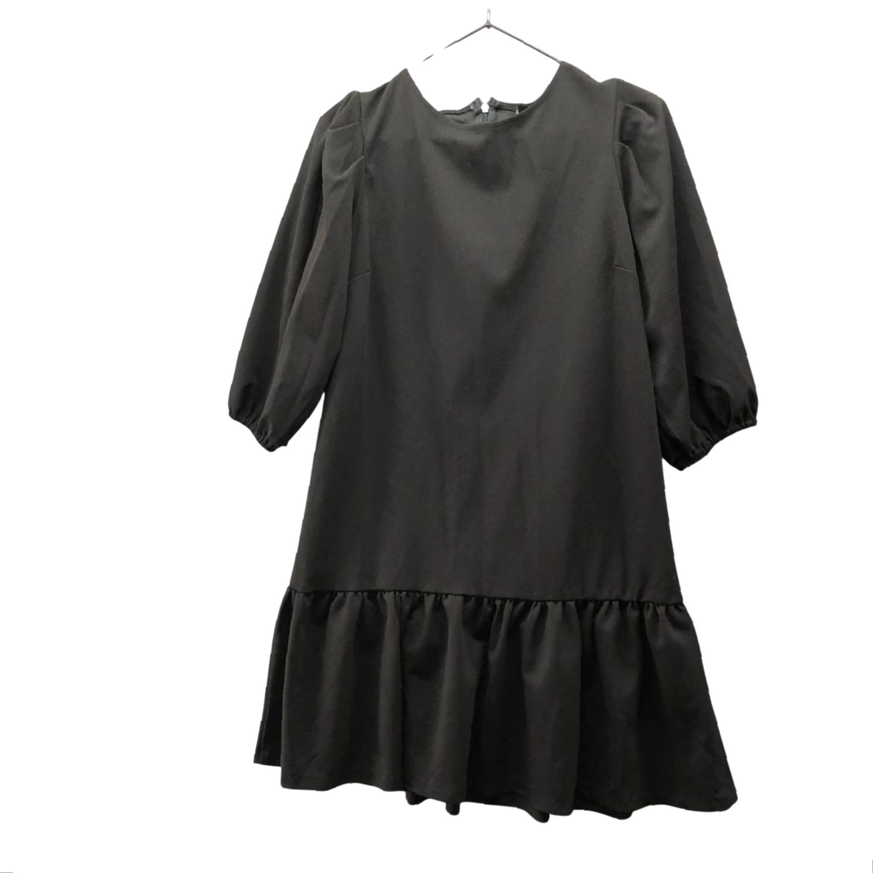 AQUA Aqua Black Formal Dress M 3/4 Puff Sleeve Mini Peplum Cocktail Party Dress Women Stylish Size M / US 6-8 / IT 42-44 - 2 Thumbnail
