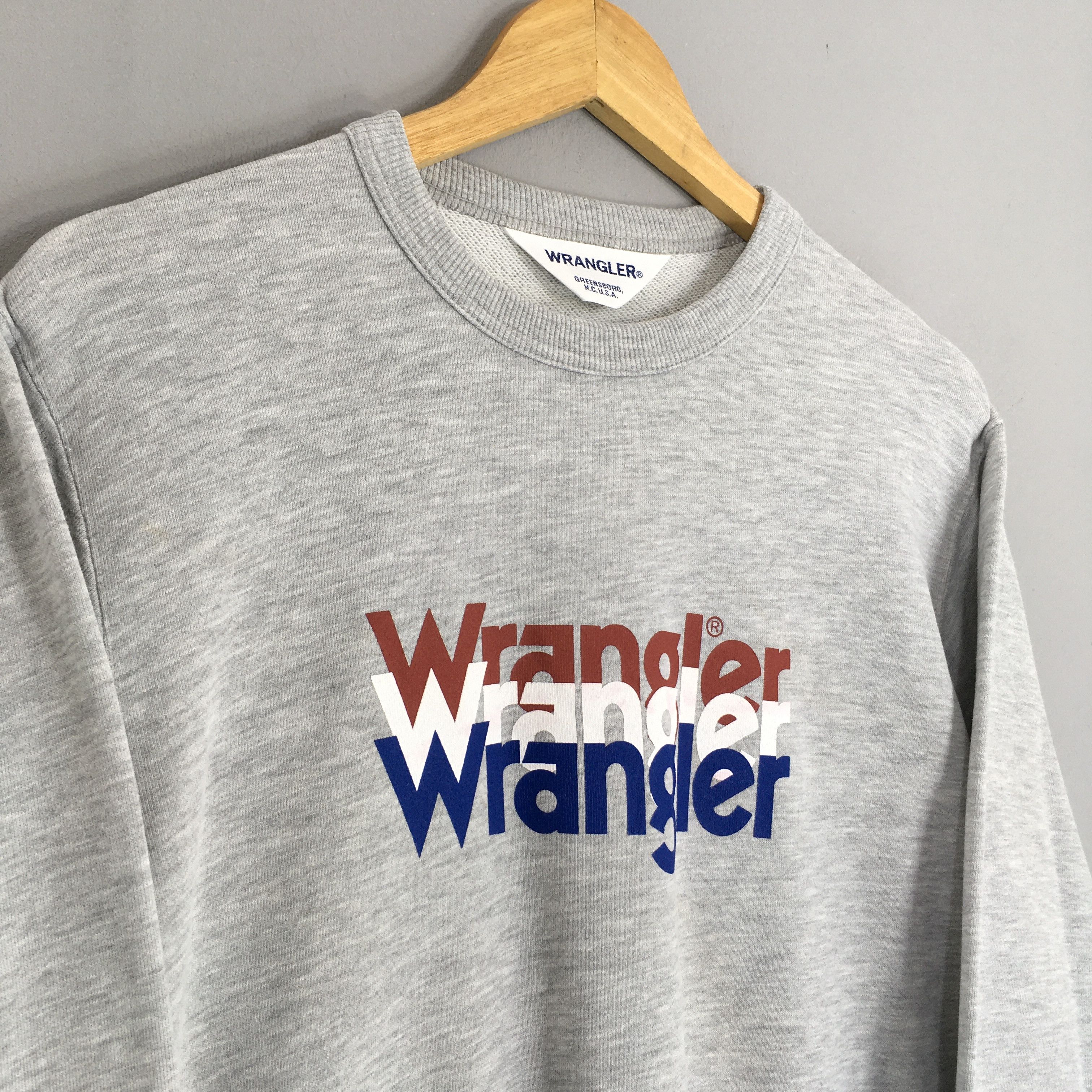 Vintage × Wrangler Vintage Wrangler Usa Gray Sweatshirt Small Size US S / EU 44-46 / 1 - 3 Thumbnail