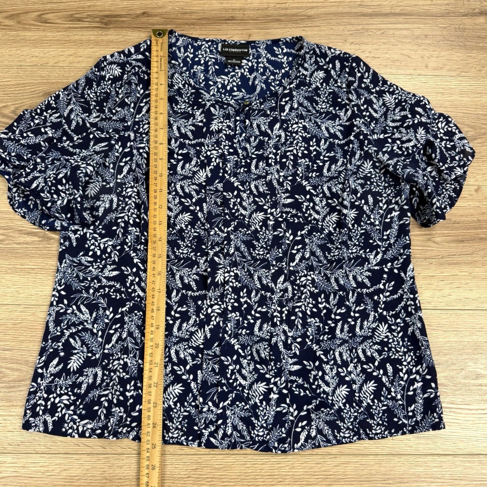 Liz Claiborne Liz Claiborne Blouse M Blue White Floral Multicolor Floral Colorful Women Size M / US 6-8 / IT 42-44 - 3 Thumbnail