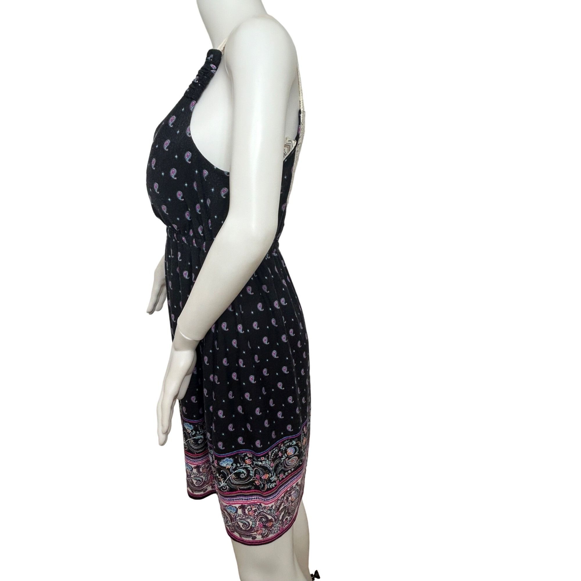 Other Pink Rose Women’s Mini Dress L Paisley Embroidered Upper Bac Size L / US 10 / IT 46 - 2 Thumbnail