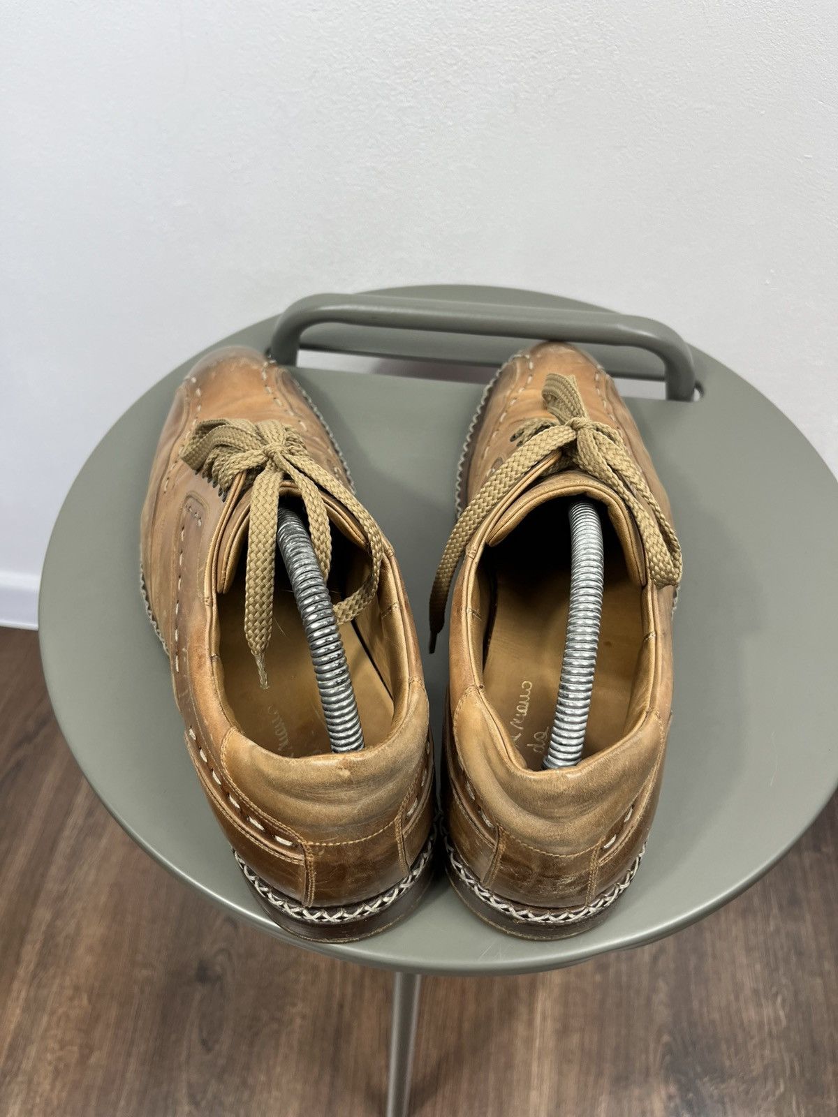 Leather Vintage Tan Leather Lace Up Shoes Hand Stitched Dress EU 42 Size US 9 / EU 42 - 6 Thumbnail