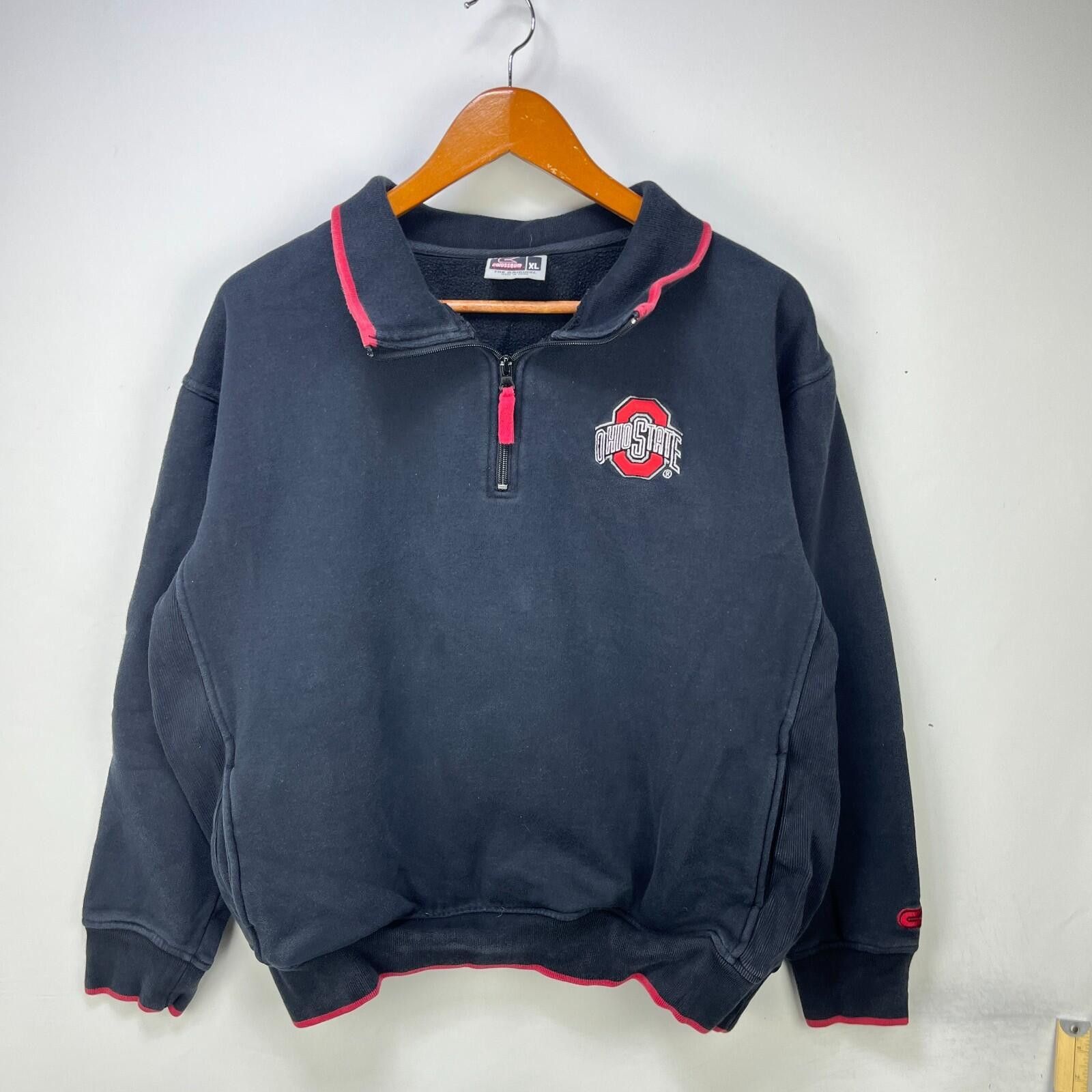 Other Vintage Ohio State Buckeyes Quarter Zip Sweatshirt XL Size ONE SIZE - 1 Thumbnail